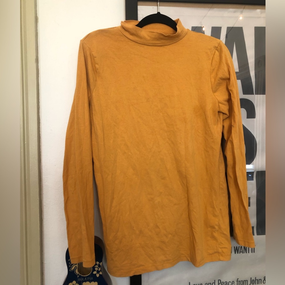 Mustard Mockneck Top